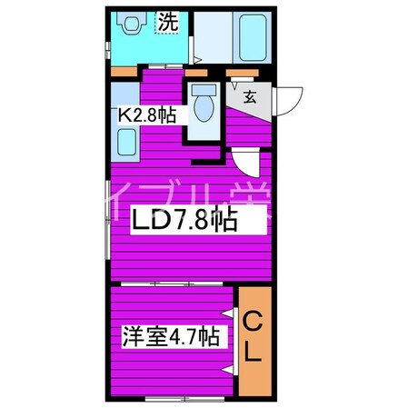 新道東駅 徒歩5分 1階の物件間取画像